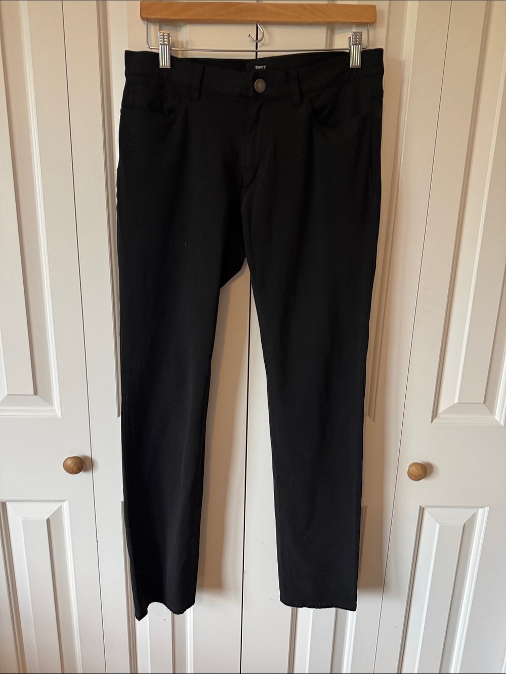 Theory Men's Black Slim Raffi 5 Pocket Dress Pants
